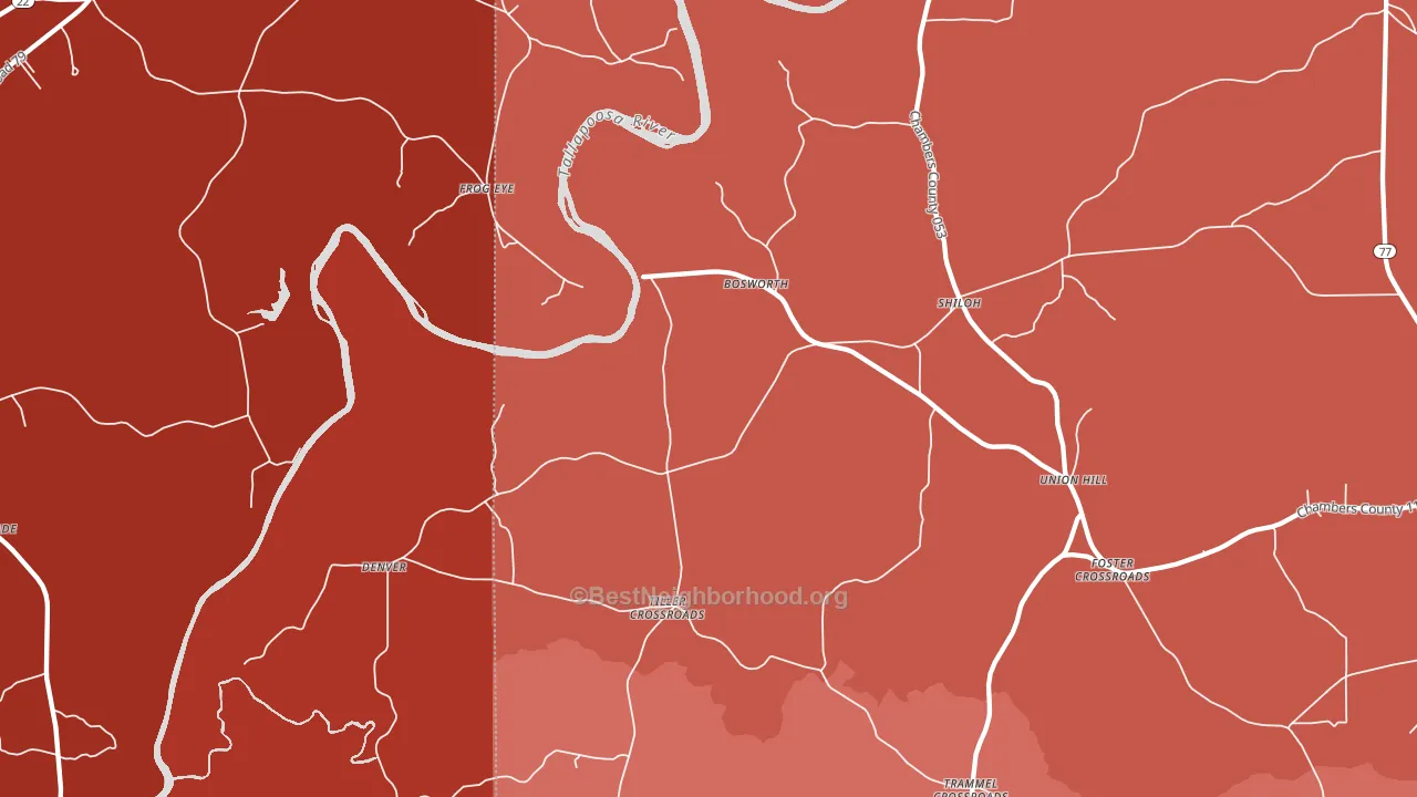 Tiller Crossroads, AL block-group political-lean map