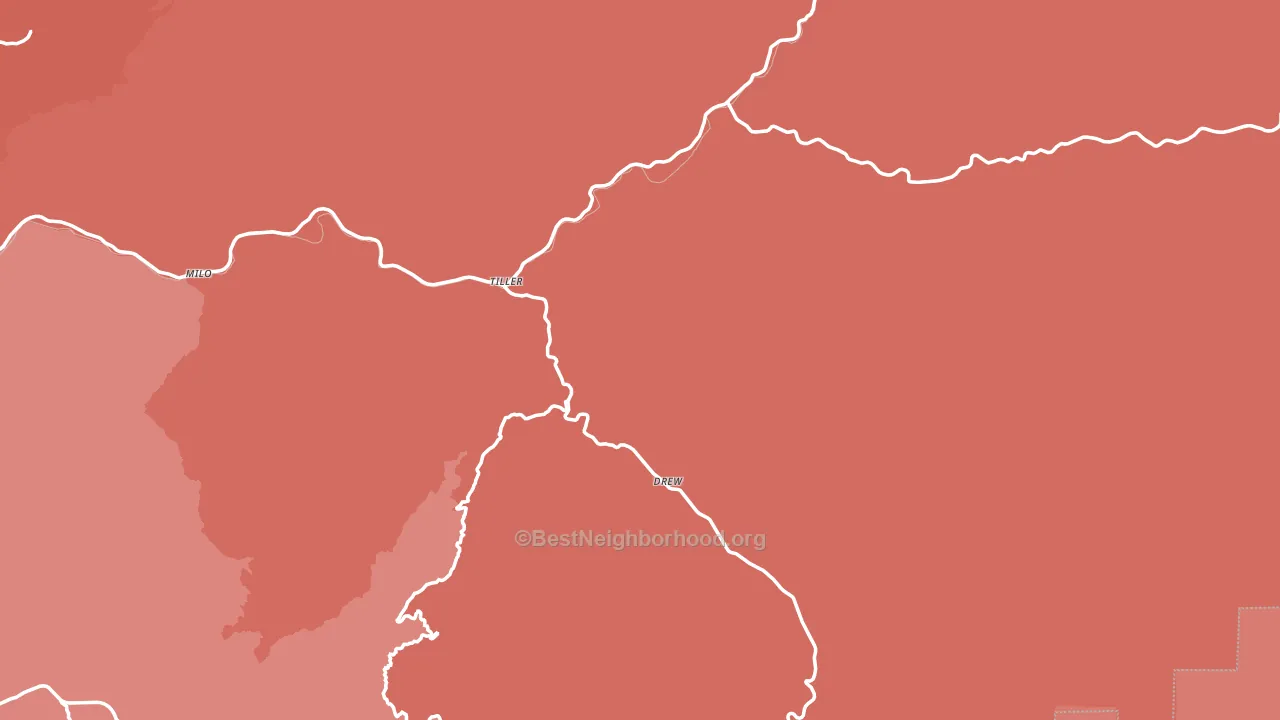 Tiller, OR block-group political-lean map
