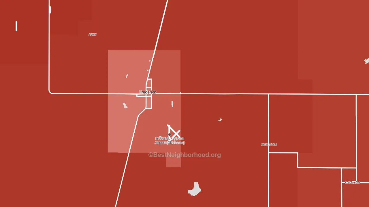 Tillman County, OK block-group political-lean map