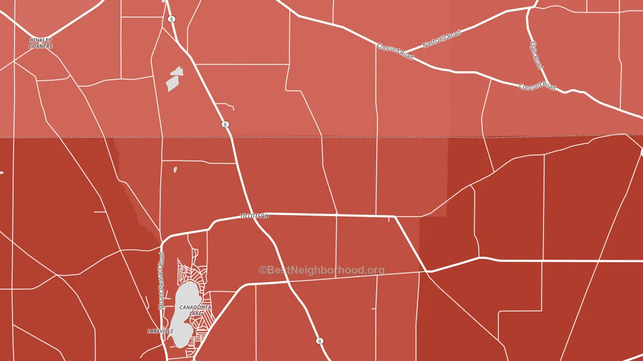 Tillotson, PA block-group political-lean map