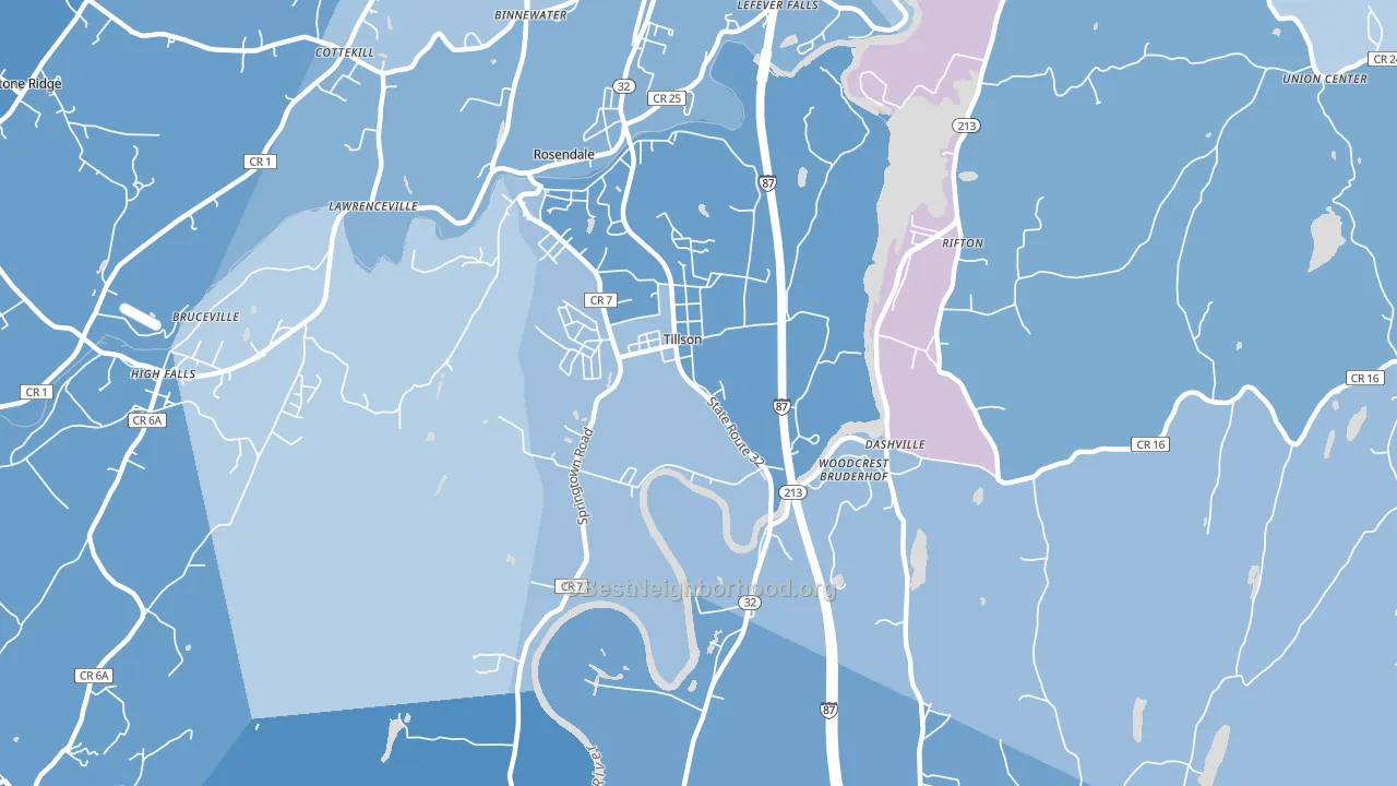 Tillson, NY block-group political-lean map