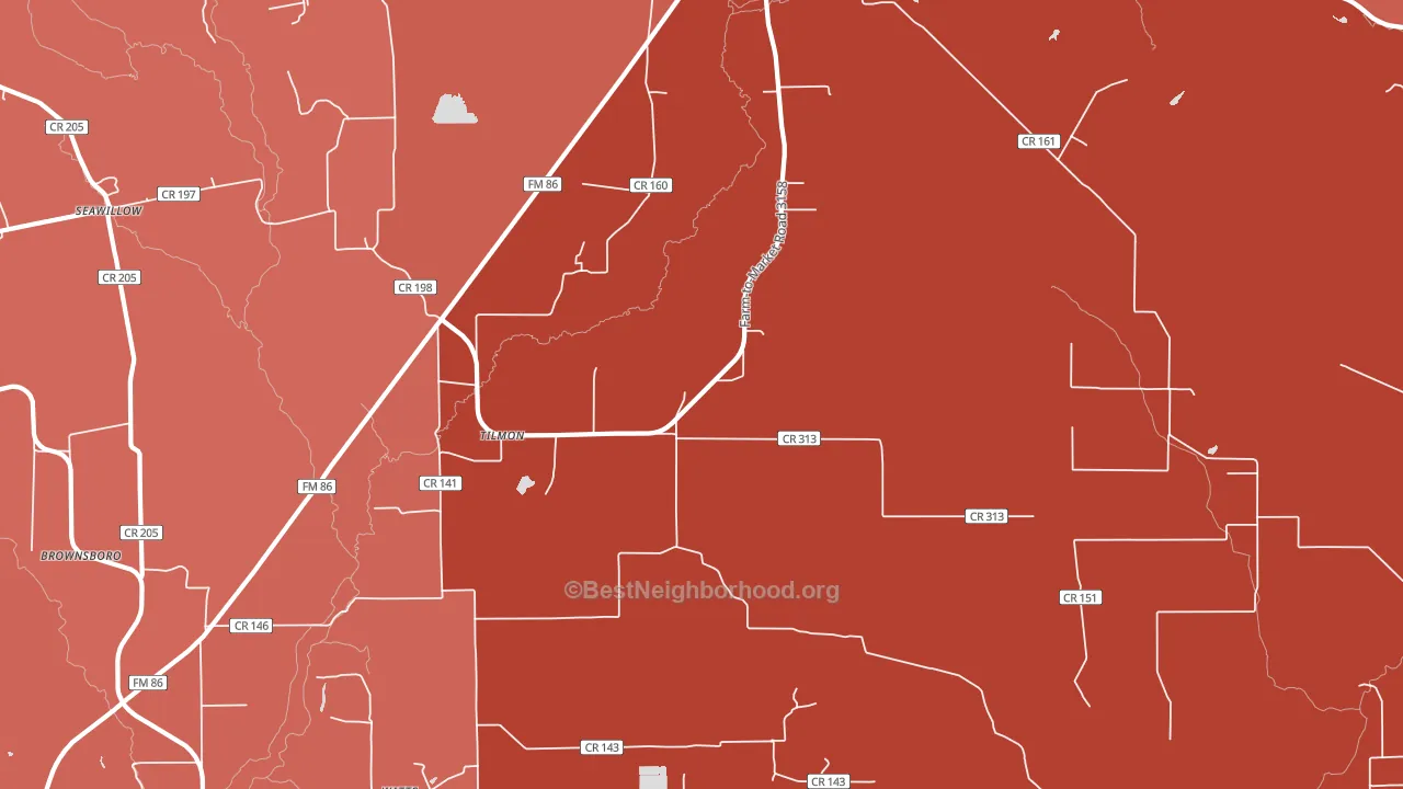 Tilmon, TX block-group political-lean map