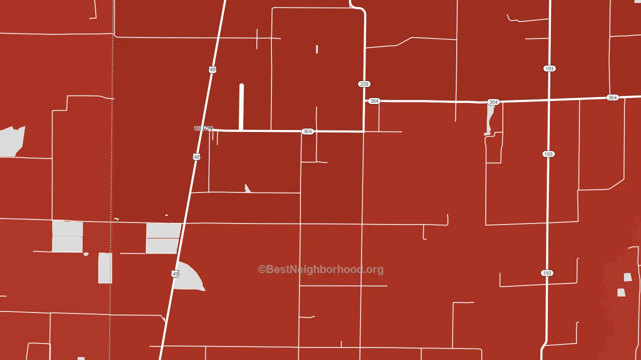Tilton, AR block-group political-lean map