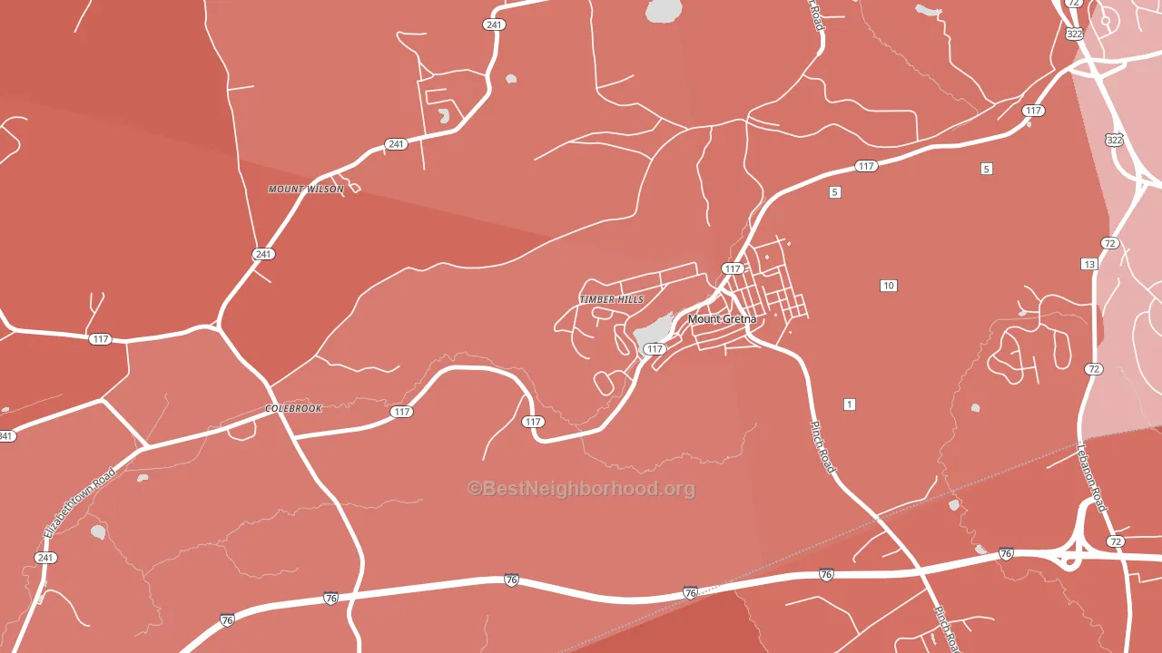 Timber Hills, PA block-group political-lean map