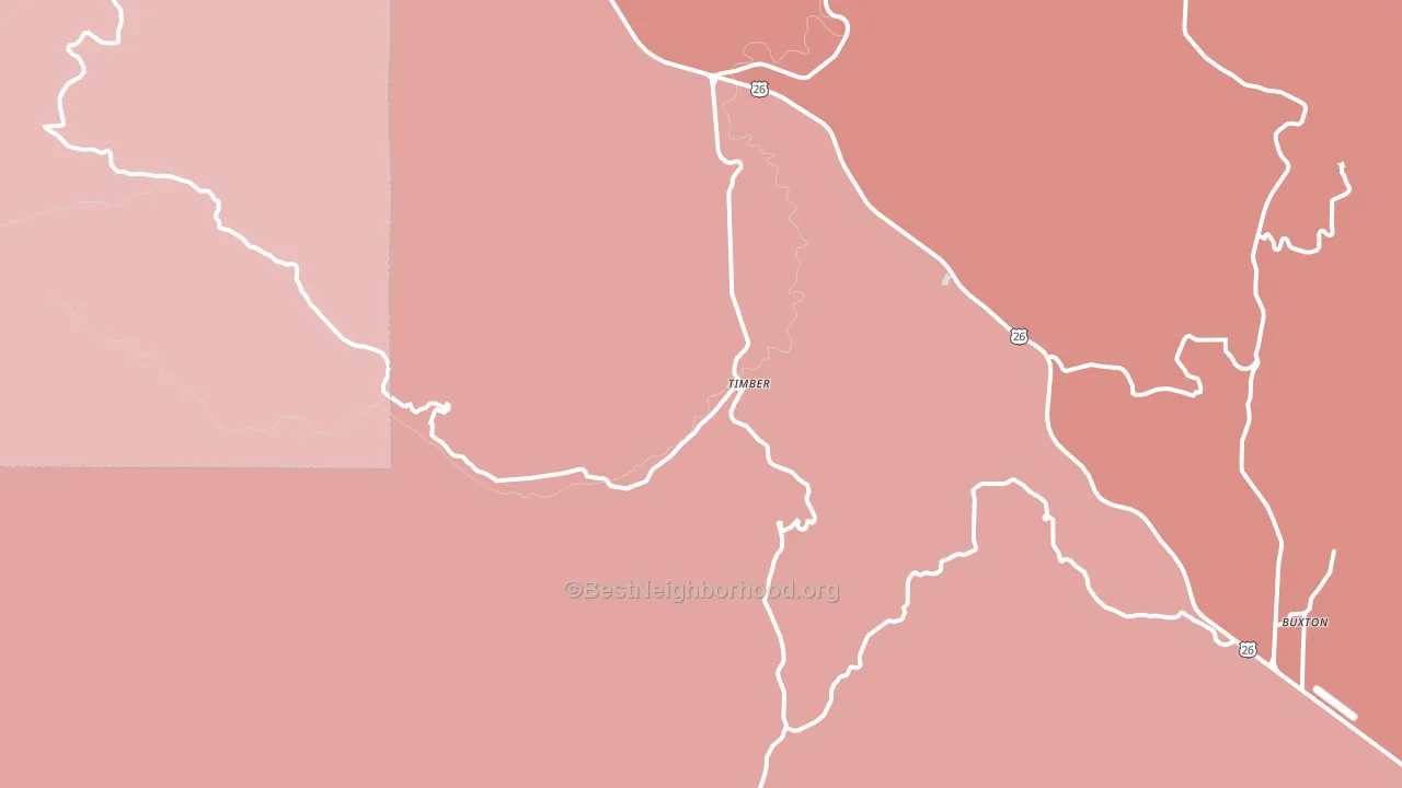 Timber, OR block-group political-lean map
