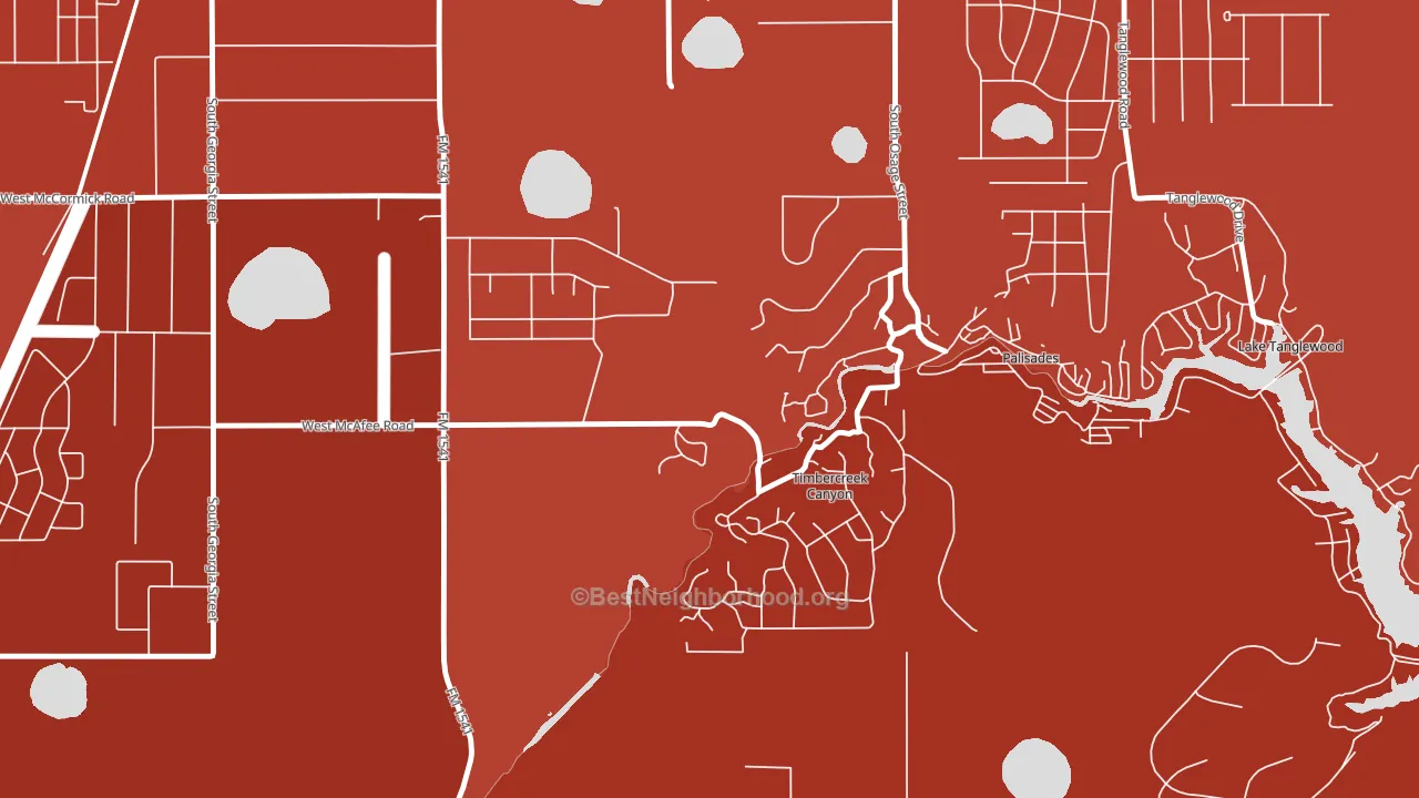 Timbercreek Canyon, TX block-group political-lean map