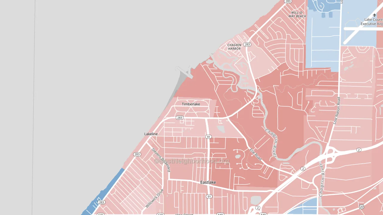 Timberlake, OH block-group political-lean map