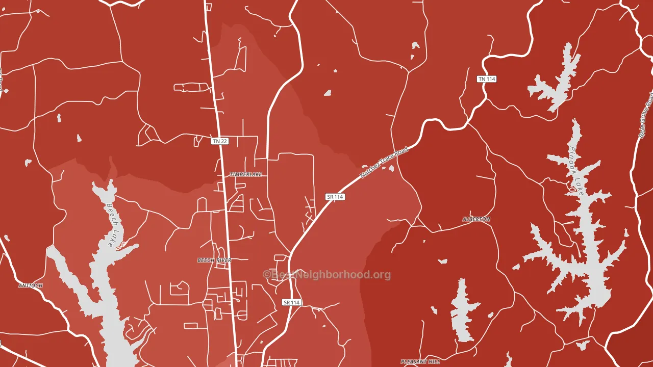 Timberlake, TN block-group political-lean map