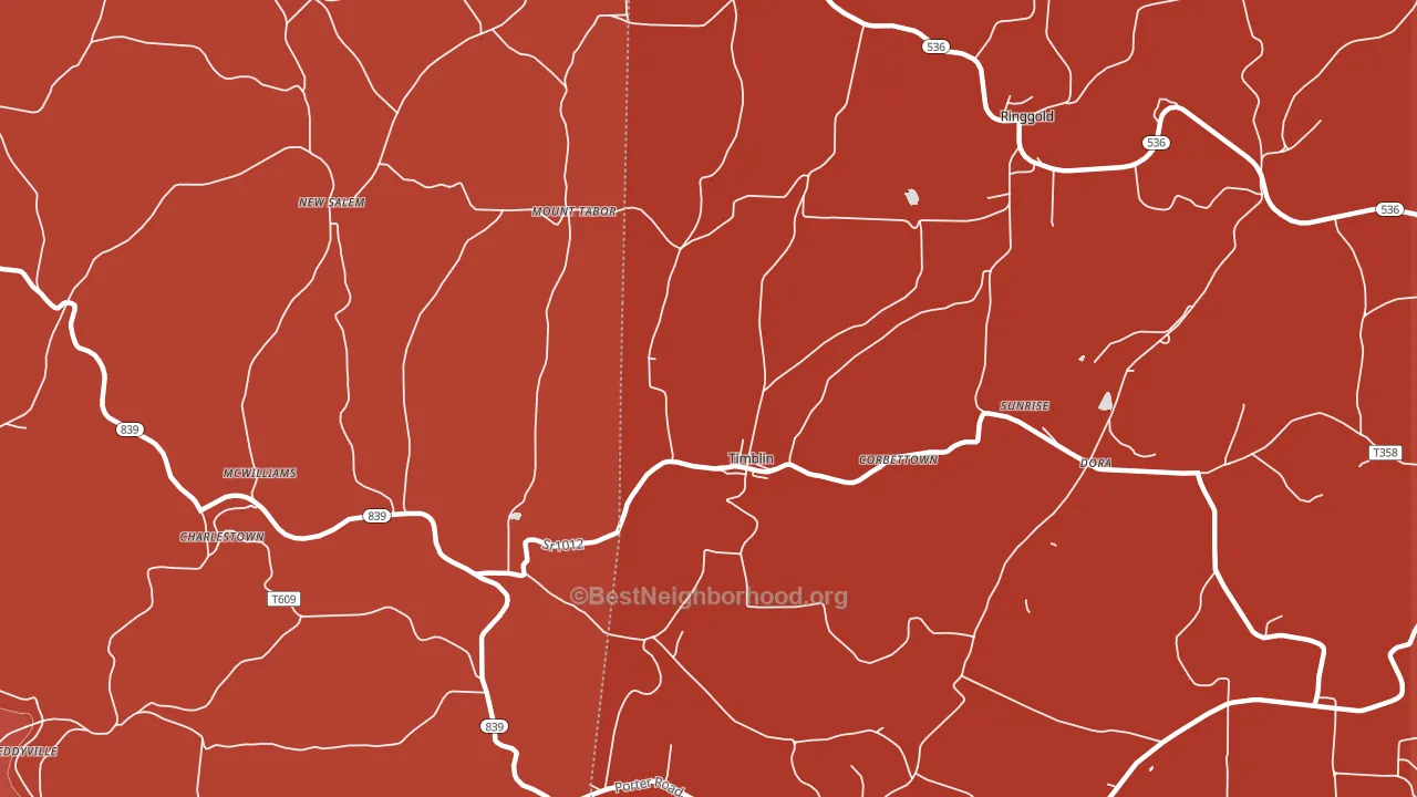 Timblin, PA block-group political-lean map