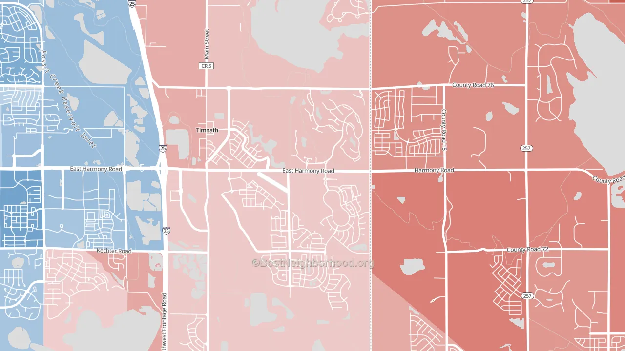 Timnath, CO block-group political-lean map