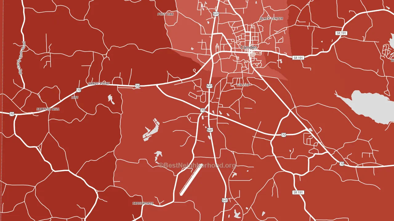 Tin Cup, TN block-group political-lean map