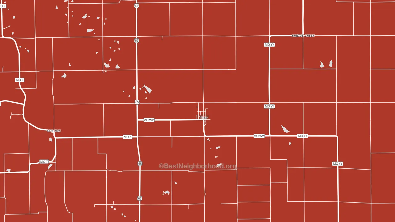 Tina, MO block-group political-lean map