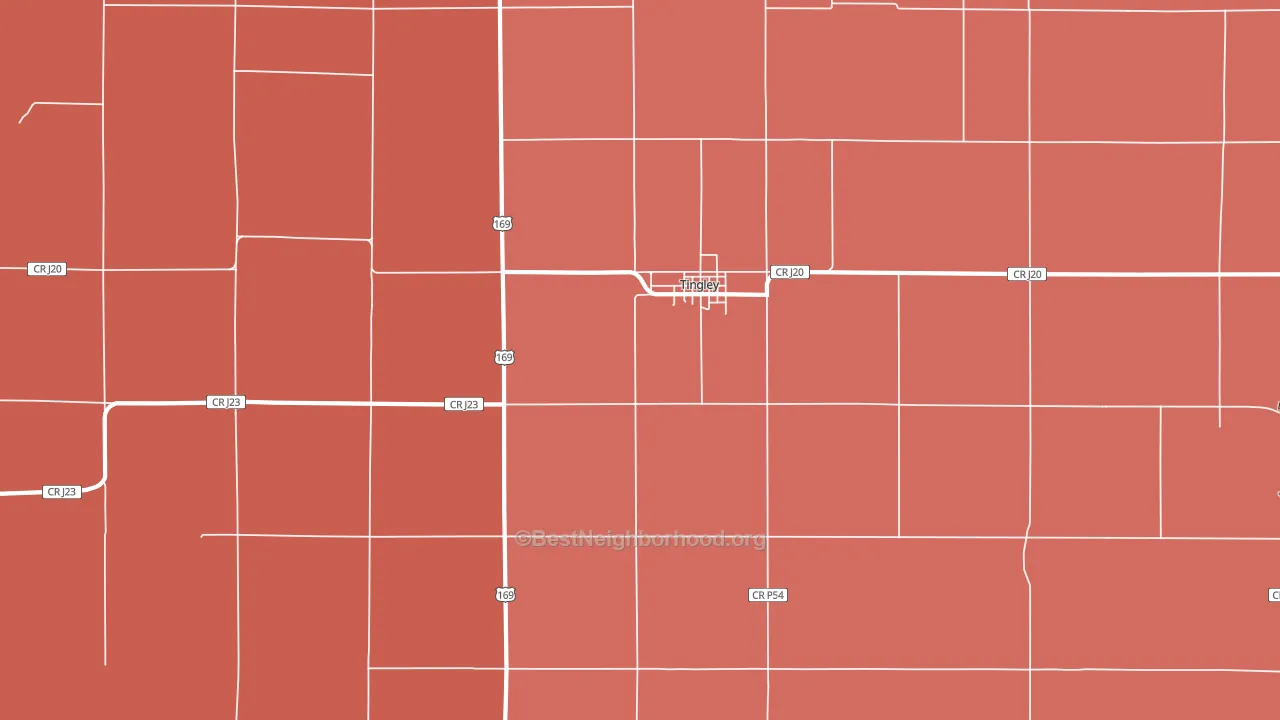 Tingley, IA block-group political-lean map