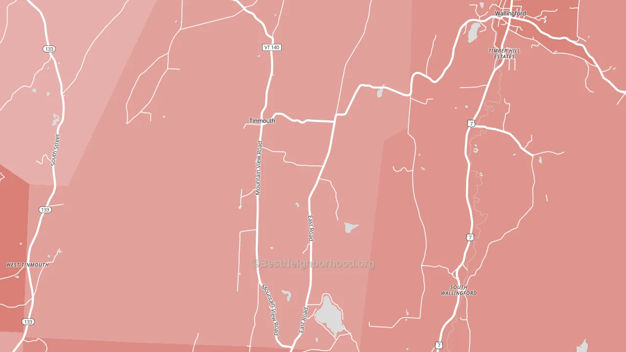 Tinmouth, VT block-group political-lean map