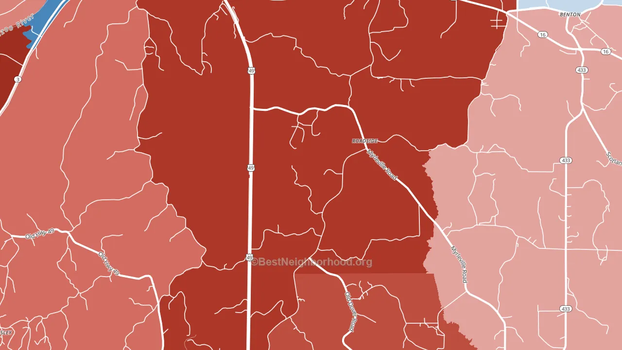 Tinsley, MS block-group political-lean map