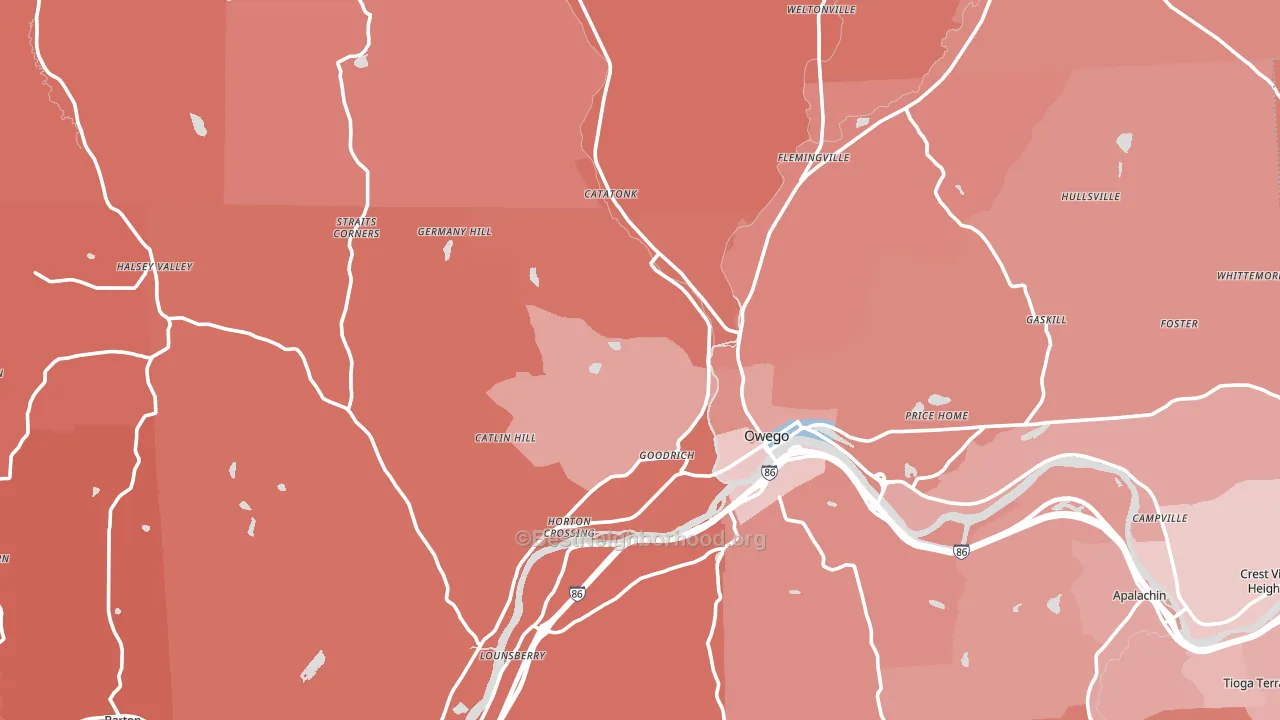 Tioga County, NY block-group political-lean map