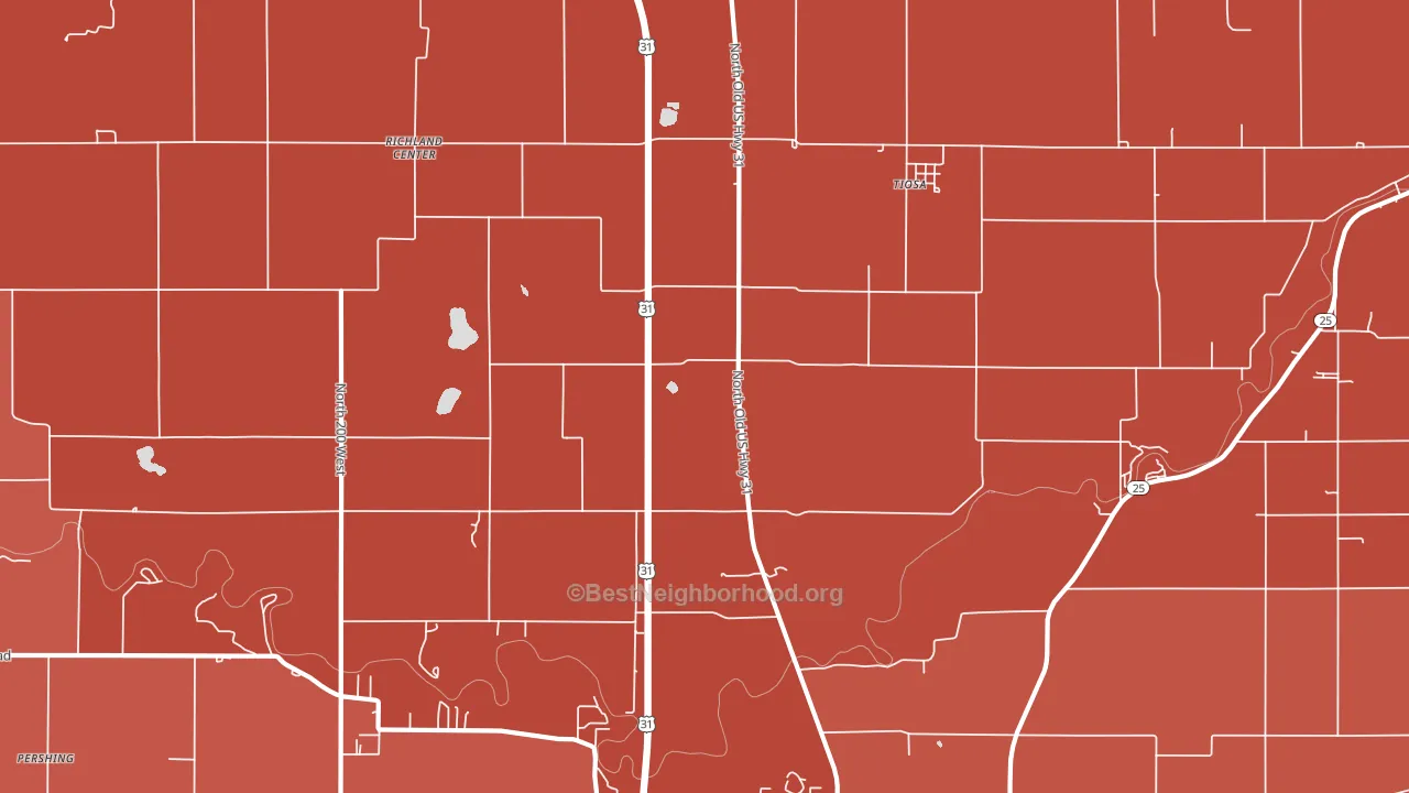 Tiosa, IN block-group political-lean map