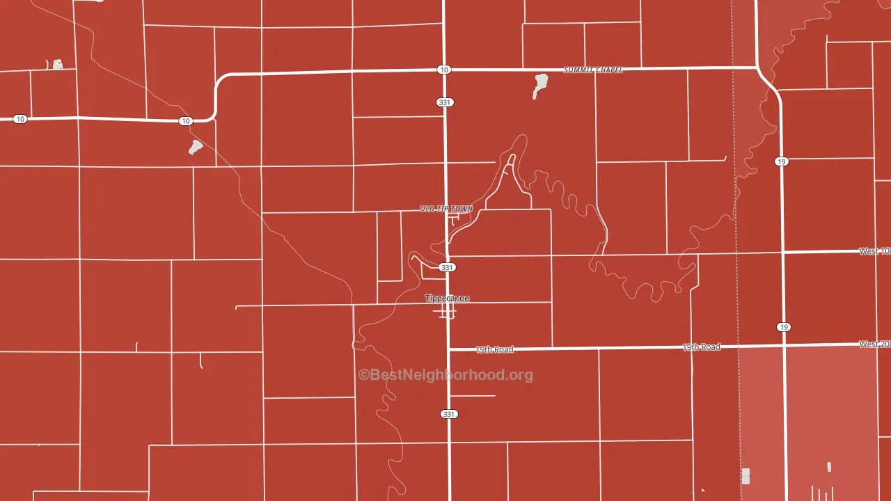 Tippecanoe, IN block-group political-lean map
