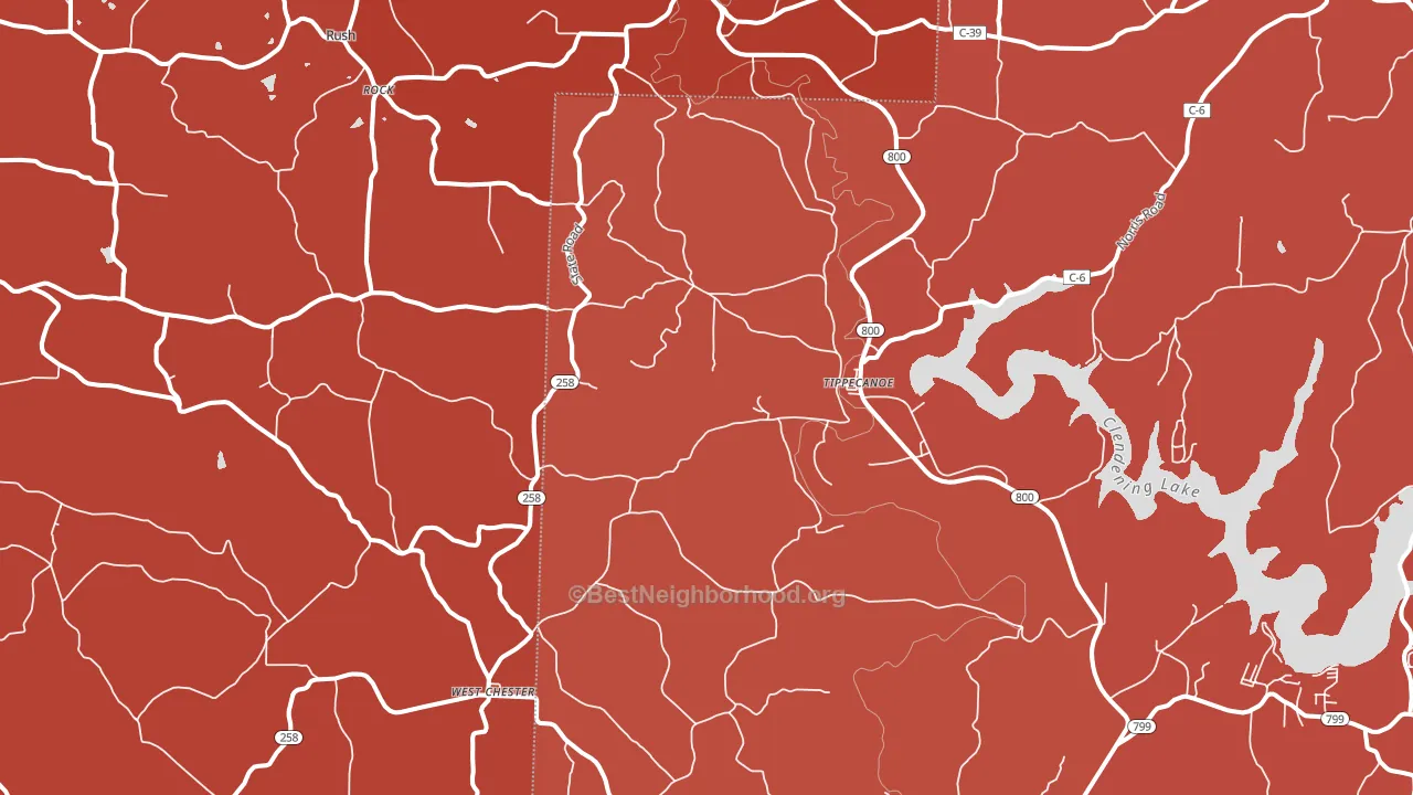 Tippecanoe, OH block-group political-lean map