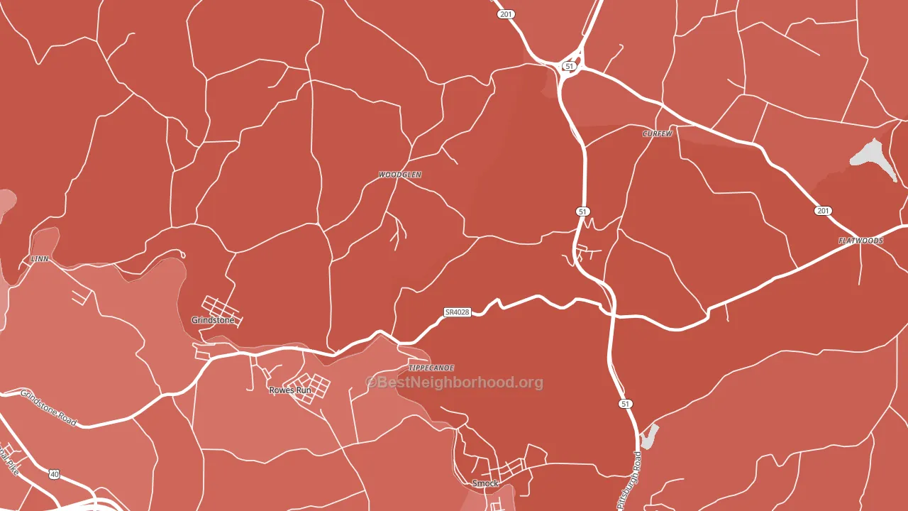 Tippecanoe, PA block-group political-lean map