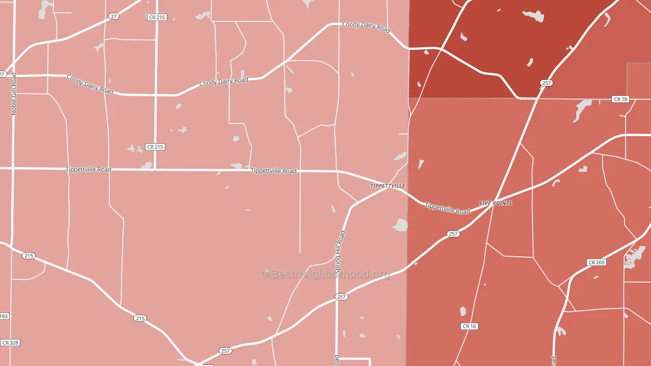 Tippettville, GA block-group political-lean map