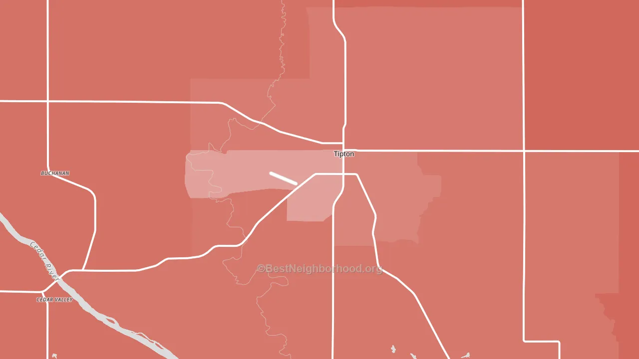 Tipton, IA block-group political-lean map