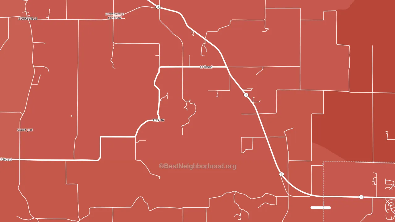 Tipton, IL block-group political-lean map