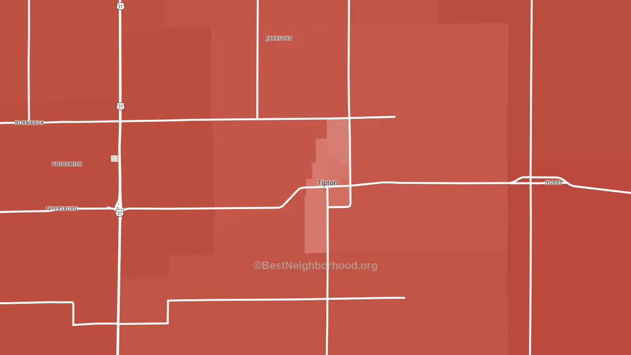 Tipton, IN block-group political-lean map