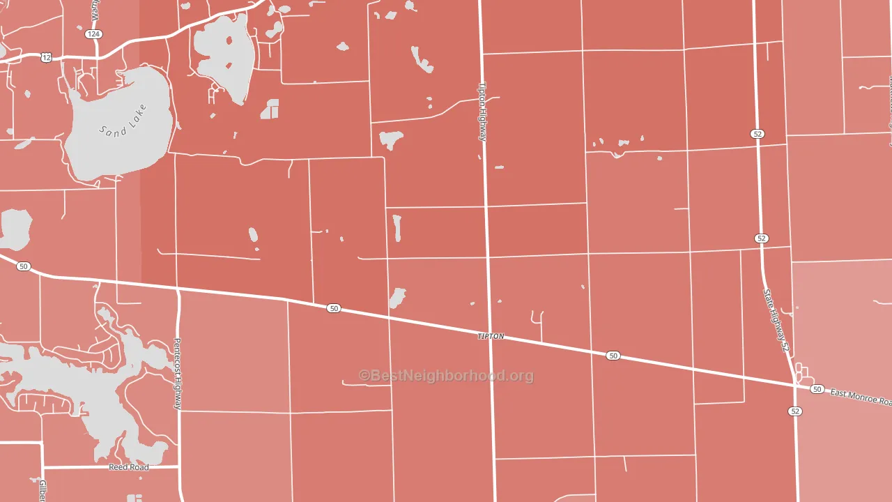 Tipton, MI block-group political-lean map