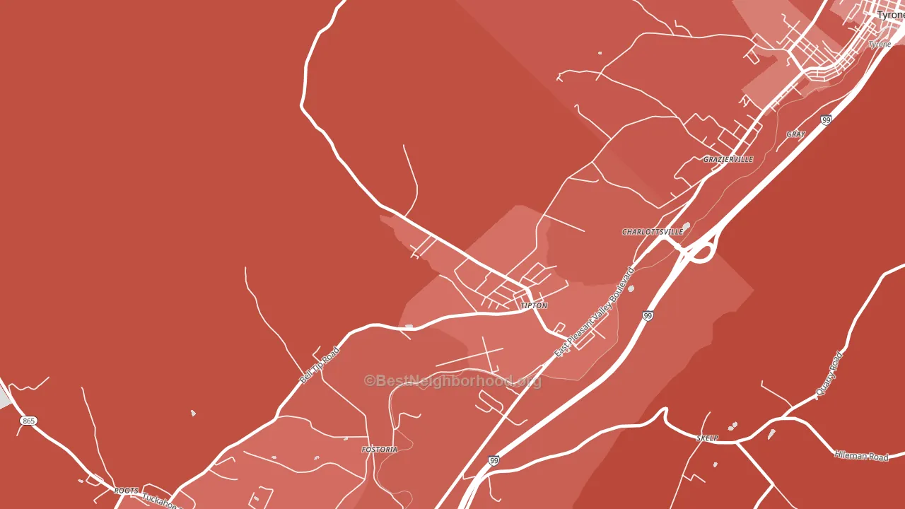 Tipton, PA block-group political-lean map