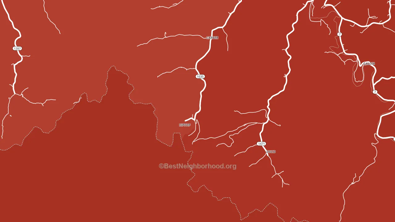 Tiptop, KY block-group political-lean map
