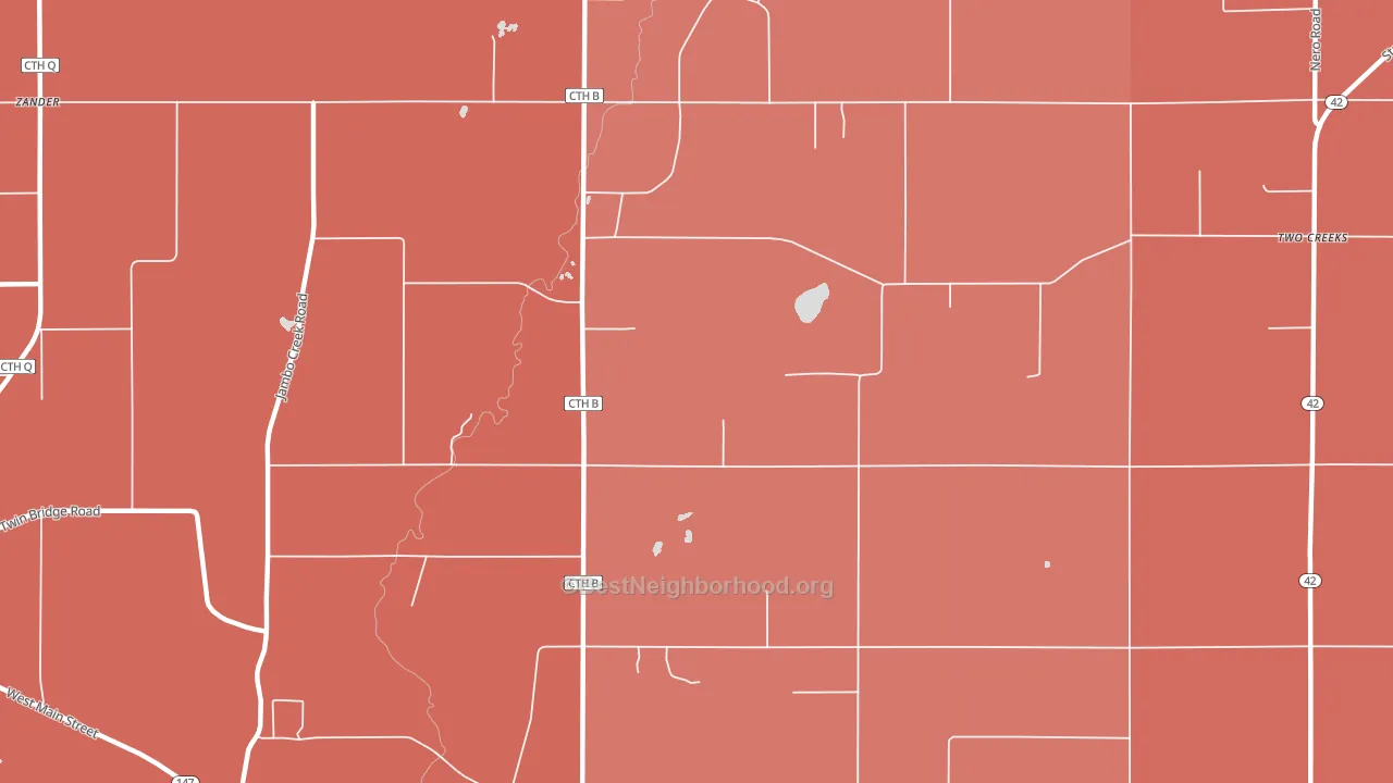 Tisch Mills, WI block-group political-lean map
