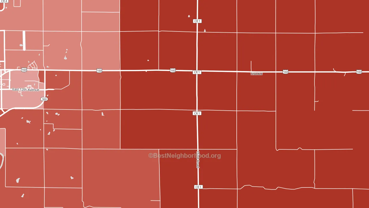 Tisdale, KS block-group political-lean map
