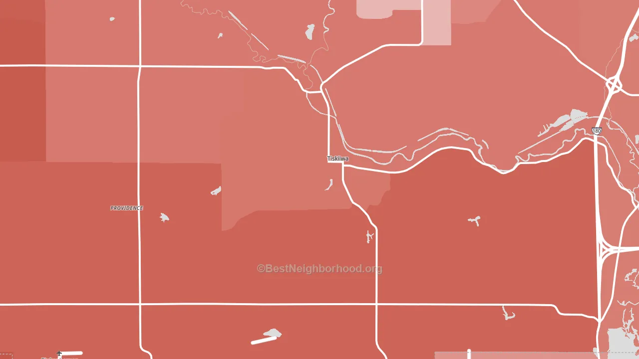Tiskilwa, IL block-group political-lean map