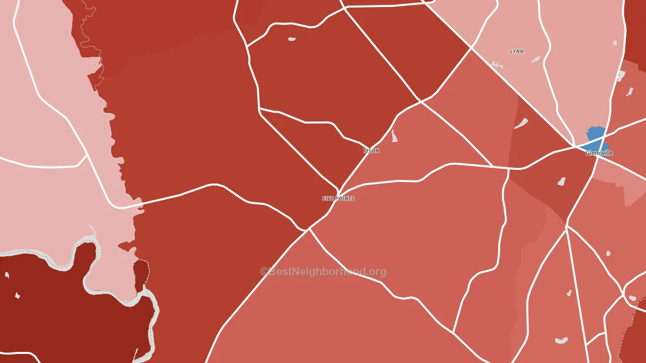 Tison, GA block-group political-lean map