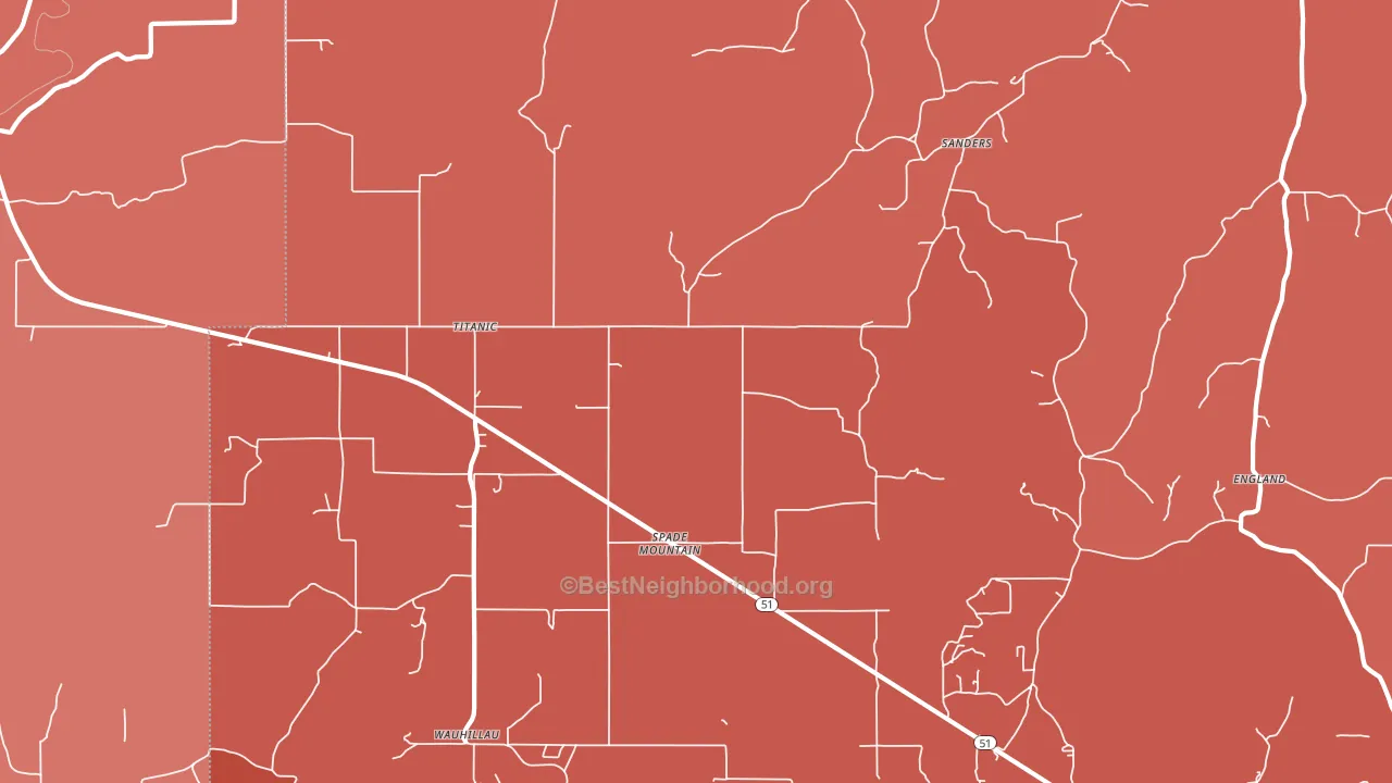 Titanic, OK block-group political-lean map