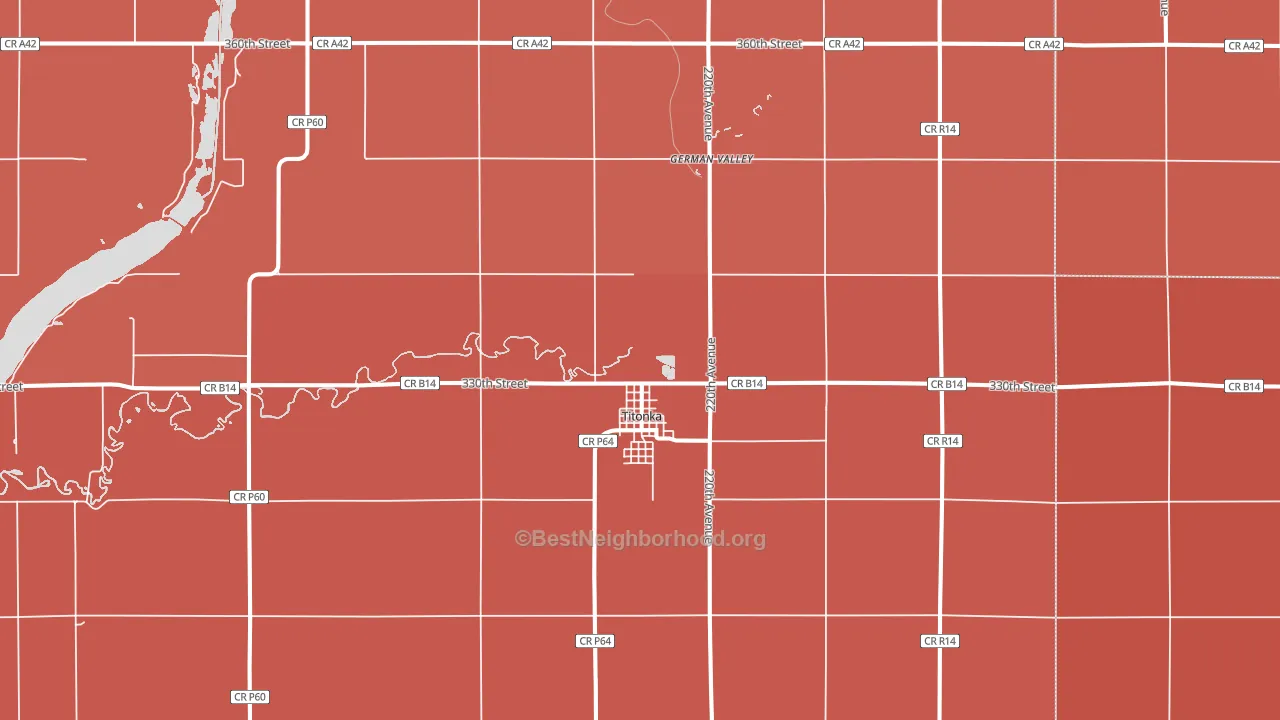 Titonka, IA block-group political-lean map