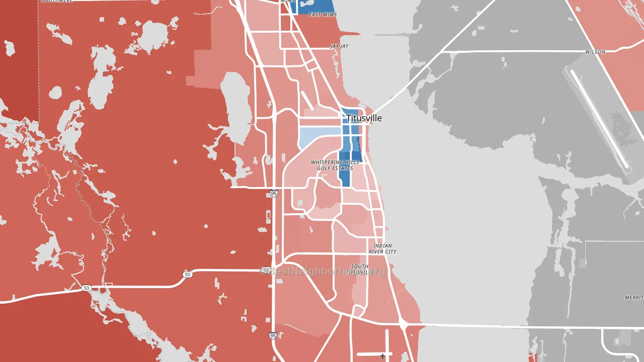 Titusville, FL block-group political-lean map