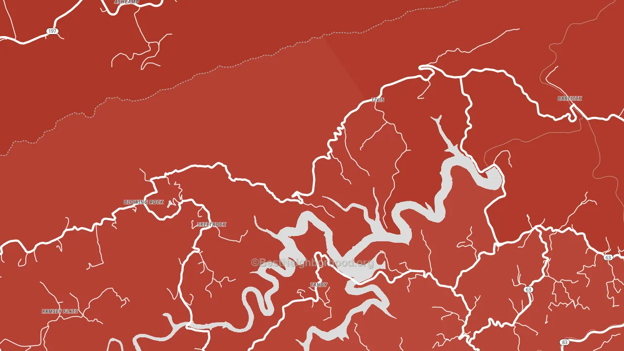 Tivis, VA block-group political-lean map