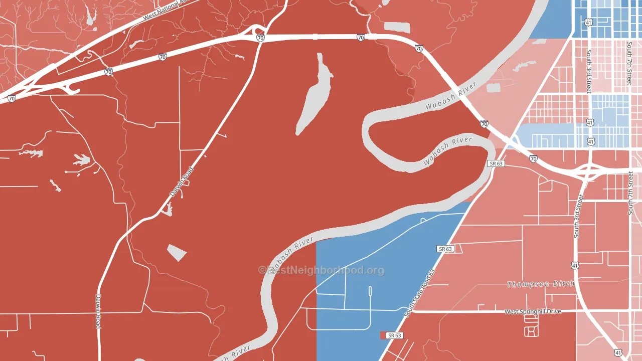 Toad Hop, IN block-group political-lean map