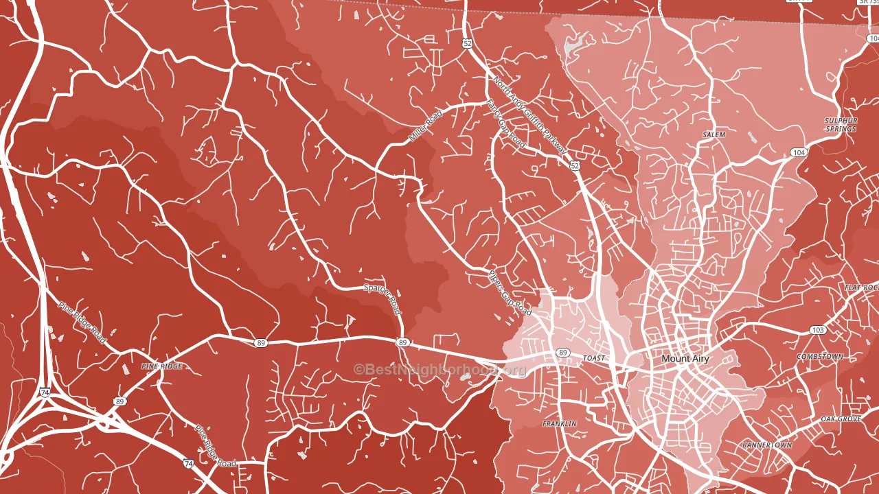 Toast, NC block-group political-lean map