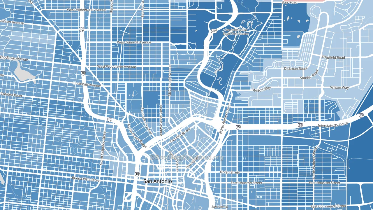 Tobin Hill, San Antonio, TX block-group political-lean map