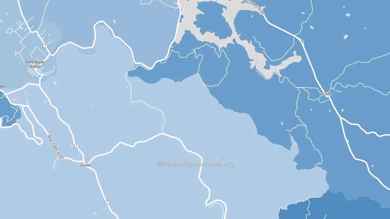 Tocaloma, CA block-group political-lean map