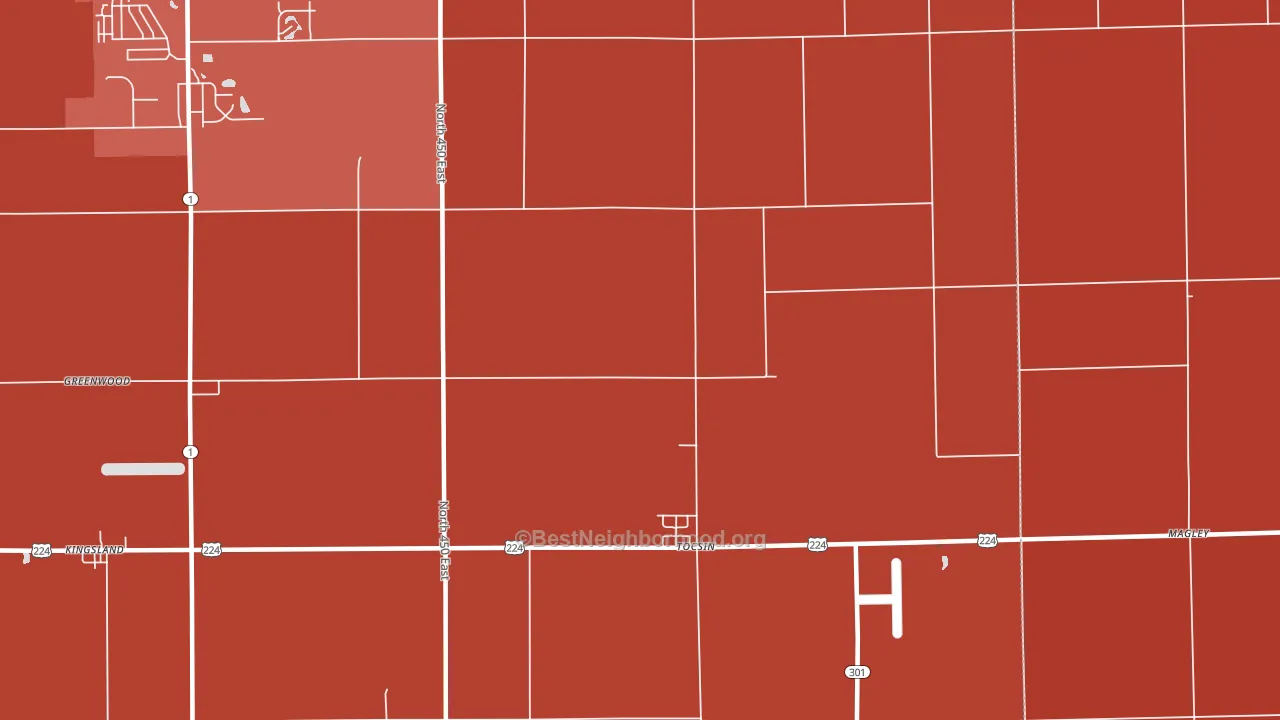 Tocsin, IN block-group political-lean map