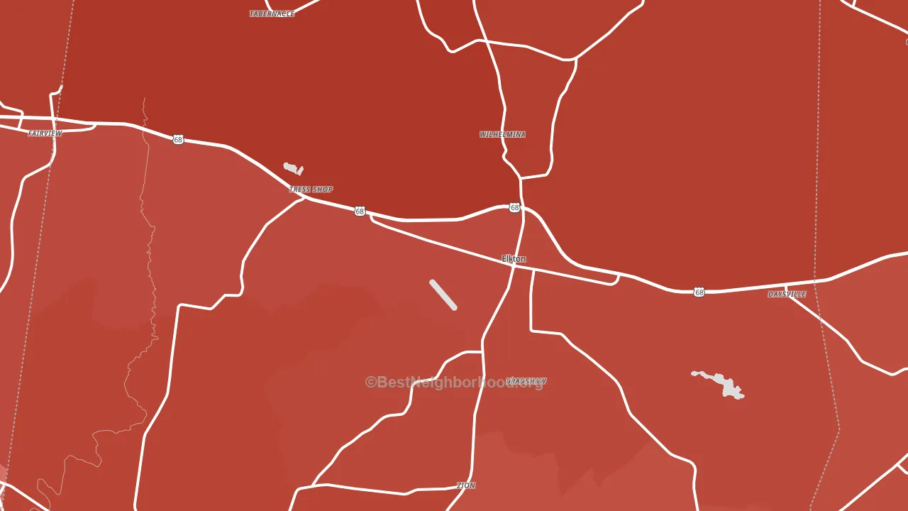 Todd County, KY block-group political-lean map