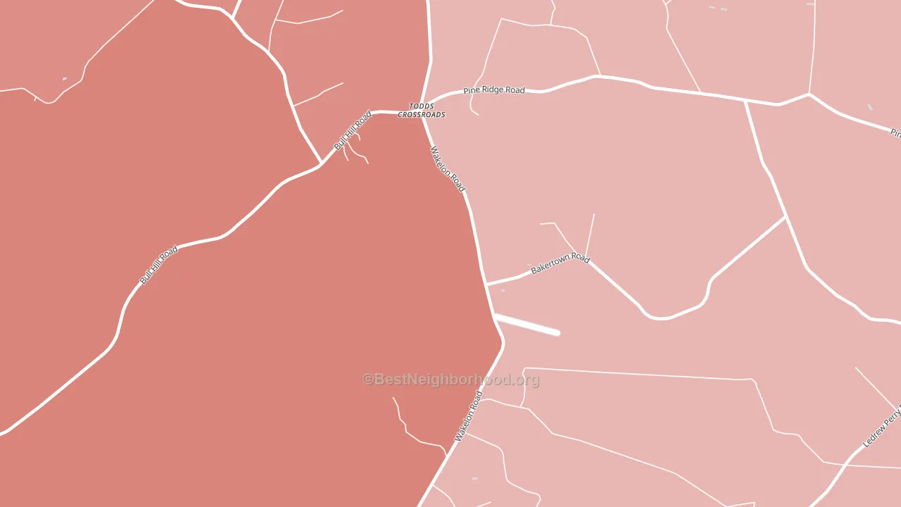 Todds Crossroads, NC block-group political-lean map