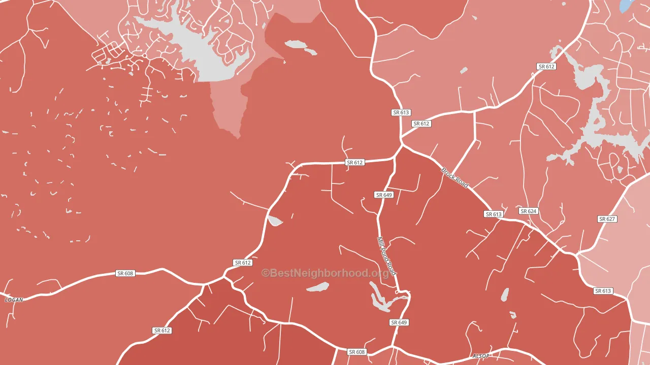 Todds Tavern, VA block-group political-lean map