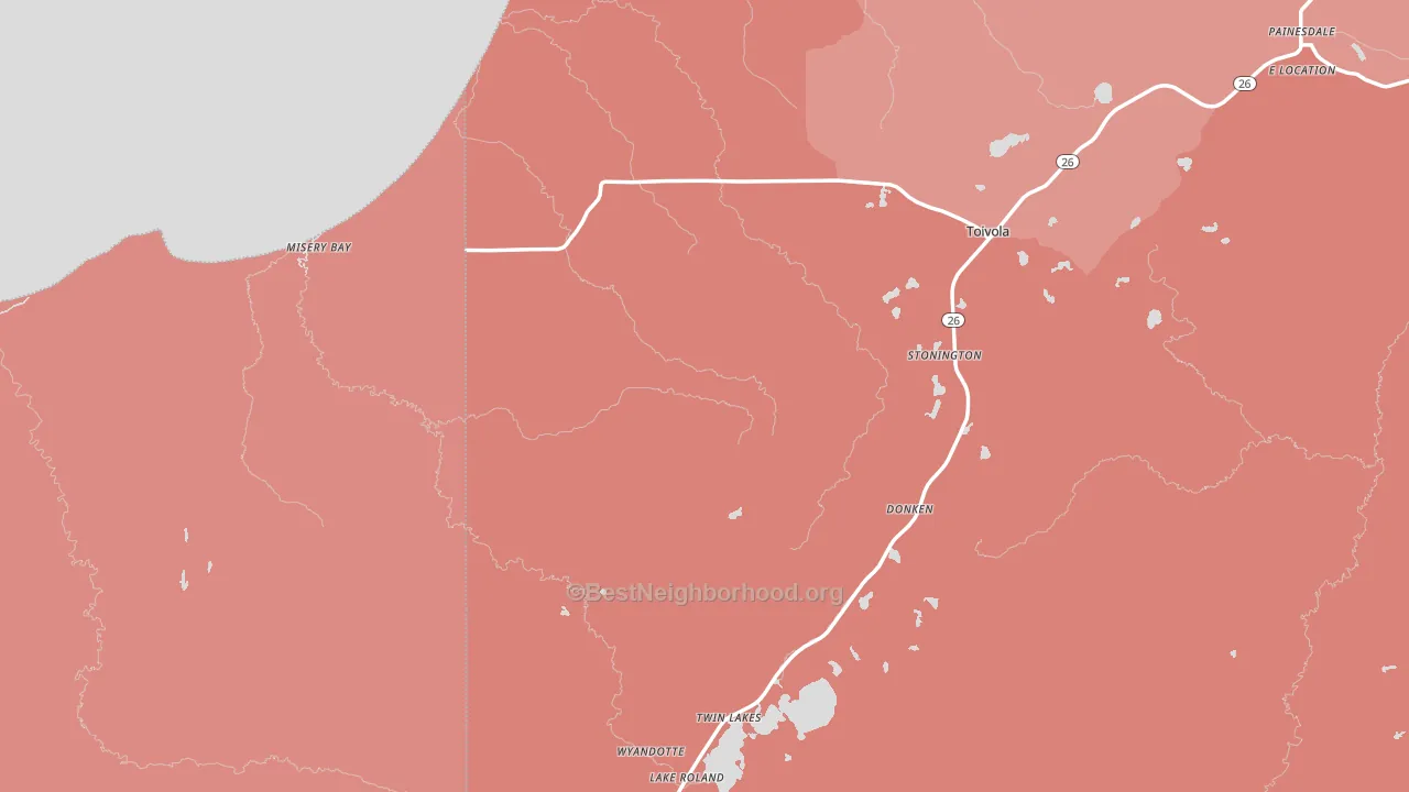 Toivola, MI block-group political-lean map