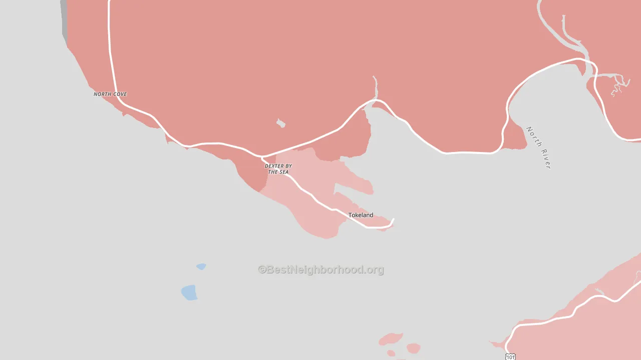 Tokeland, WA block-group political-lean map