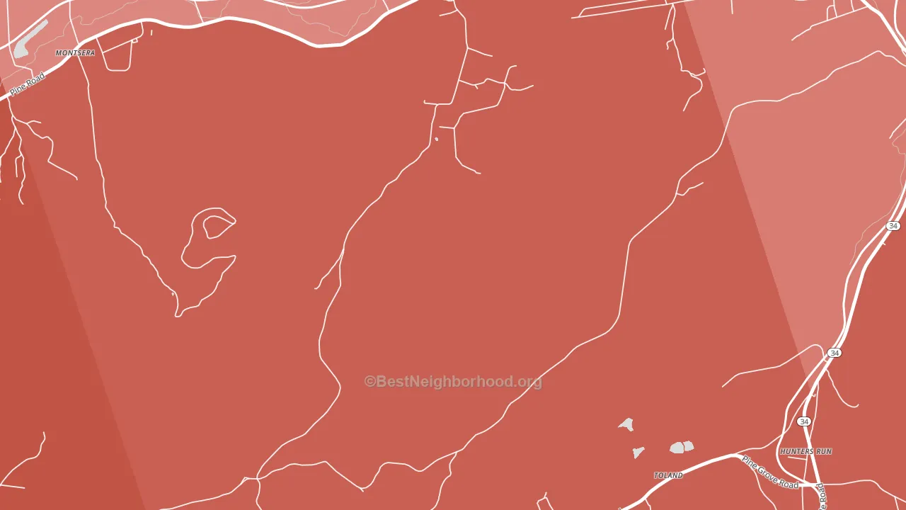 Toland, PA block-group political-lean map